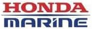 The image shows the "Honda Marine" logo in red and blue text on a white background.